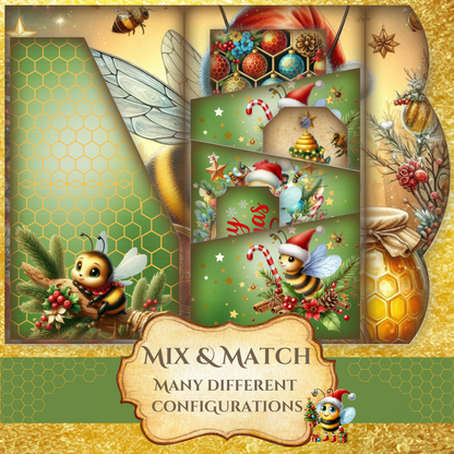 Bee Christmas Tags and Folio Kit